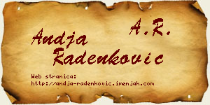 Anđa Radenković vizit kartica